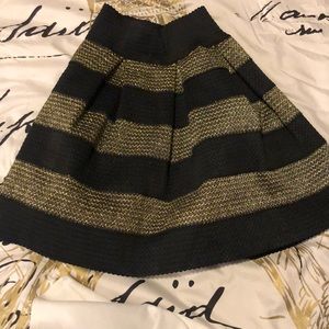 Black & Gold Pleated Skirt